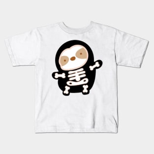 Cute Halloween Skeleton Sloth Kids T-Shirt